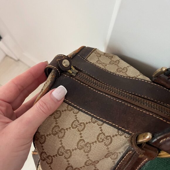 Vintage Gucci Logo & Stripe Weekender Travel Bag - Picture 5 of 12